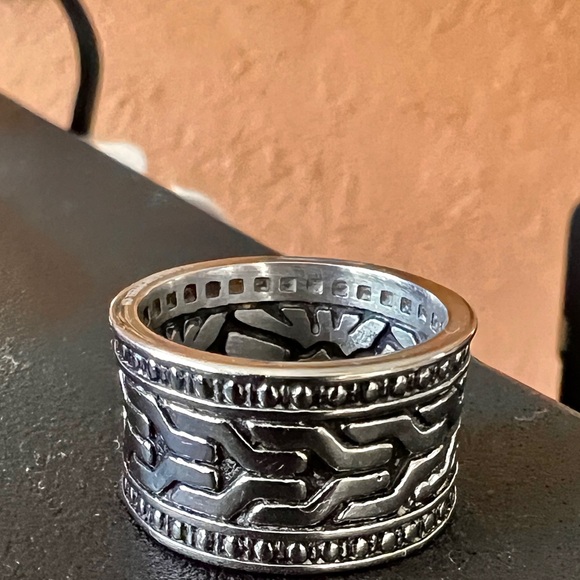 Stainless Steel Wedding Band Men’s Tribal - Picture 5 of 7